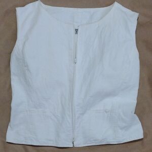 Valentino White Sleeveless Zip-Front